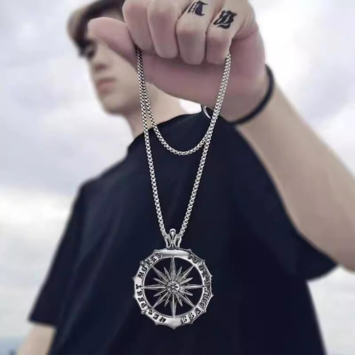Sun God Necklace - Trendy Streetwear Statement Pendant | Versatile Hip-Hop Jewelry