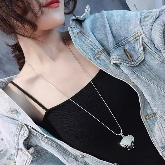Stylish Ballerina Sweater Chain - Versatile Women's Pendant Necklace | Fashion Clothing Accessory