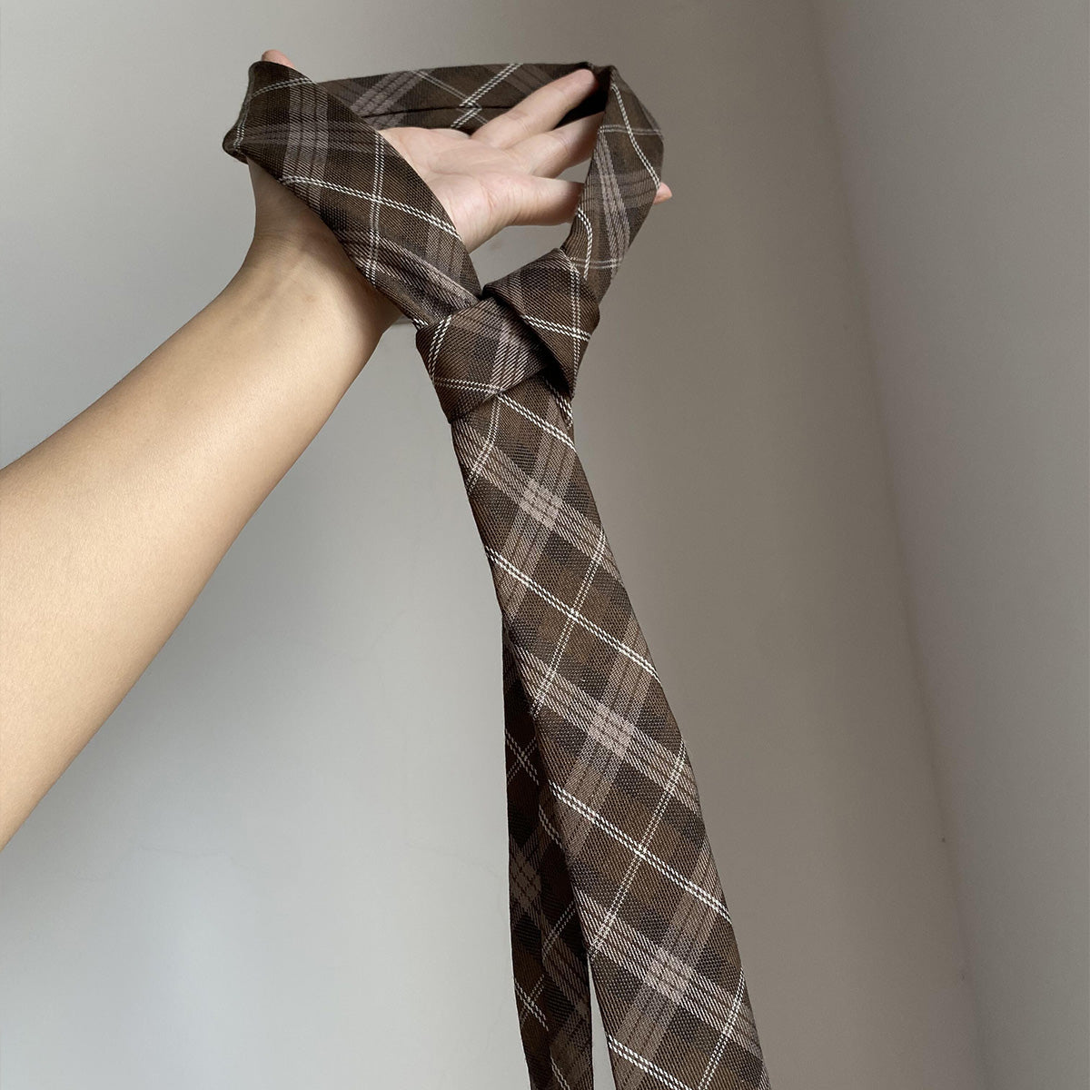 Handmade Custom Vintage Brown Pinstripe Star Tie - Retro Preppy Style Accessory