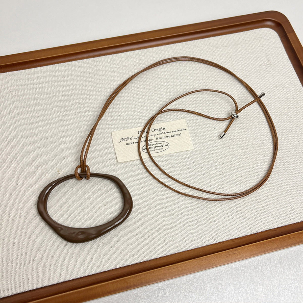 Minimalist Geometric Asymmetric Pendant - Women's Long Adjustable Versatile Sweater Chain with Luxury Vibe