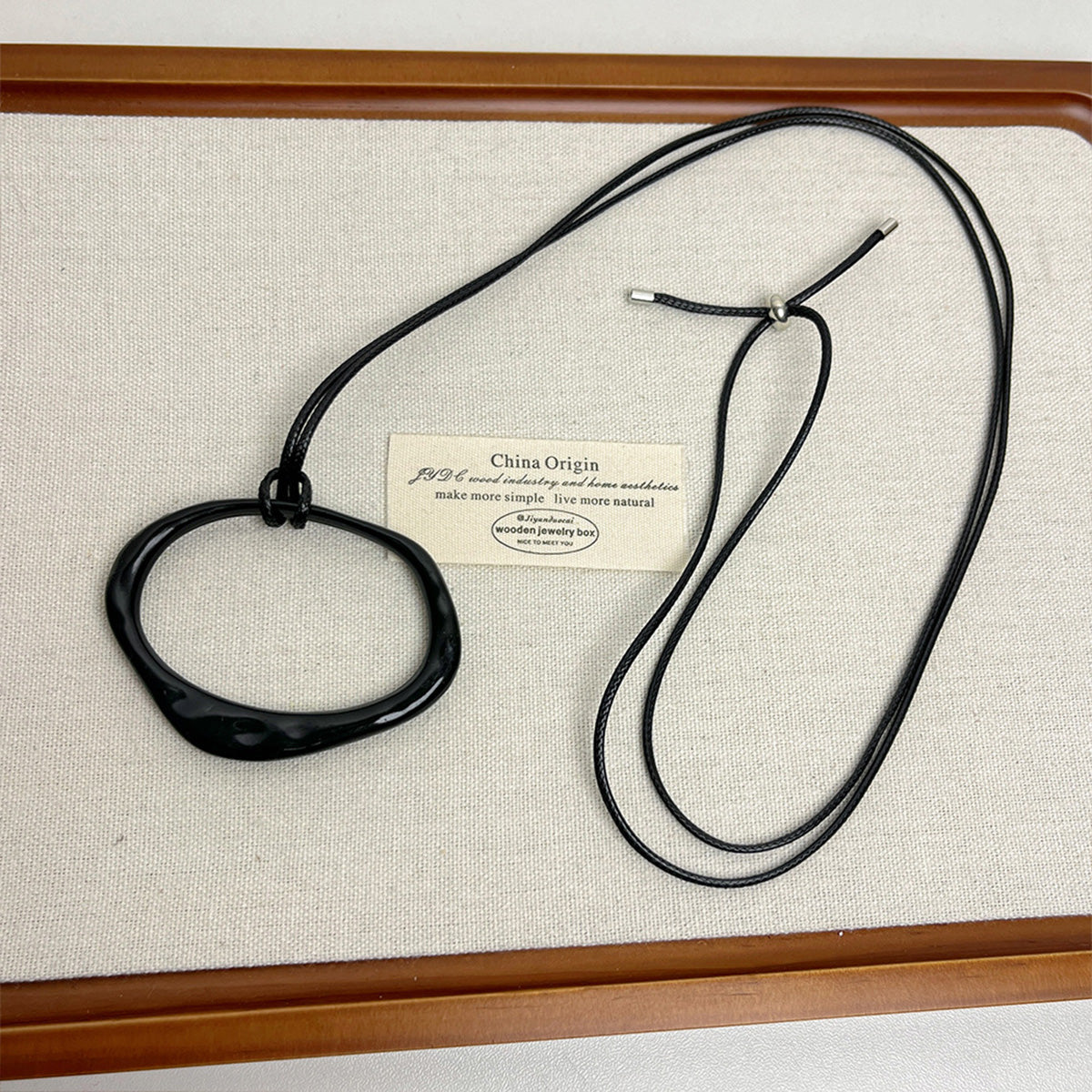 Minimalist Geometric Asymmetric Pendant - Women's Long Adjustable Versatile Sweater Chain with Luxury Vibe