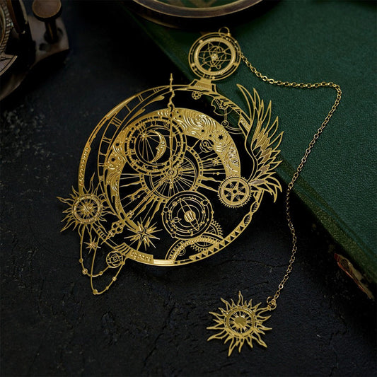 Eternal Time Metal Hollow Bookmark - Creative Cosmic Starry Sky Literary Birthday Gift