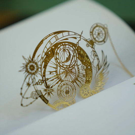 Eternal Time Metal Hollow Bookmark - Creative Cosmic Starry Sky Literary Birthday Gift