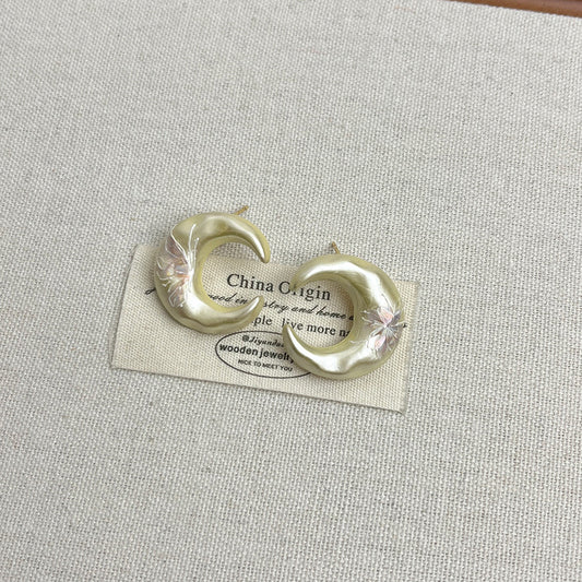 Aphrodite Garden French Vintage Enamel Flower Earrings - Elegant Statement Niche Studs