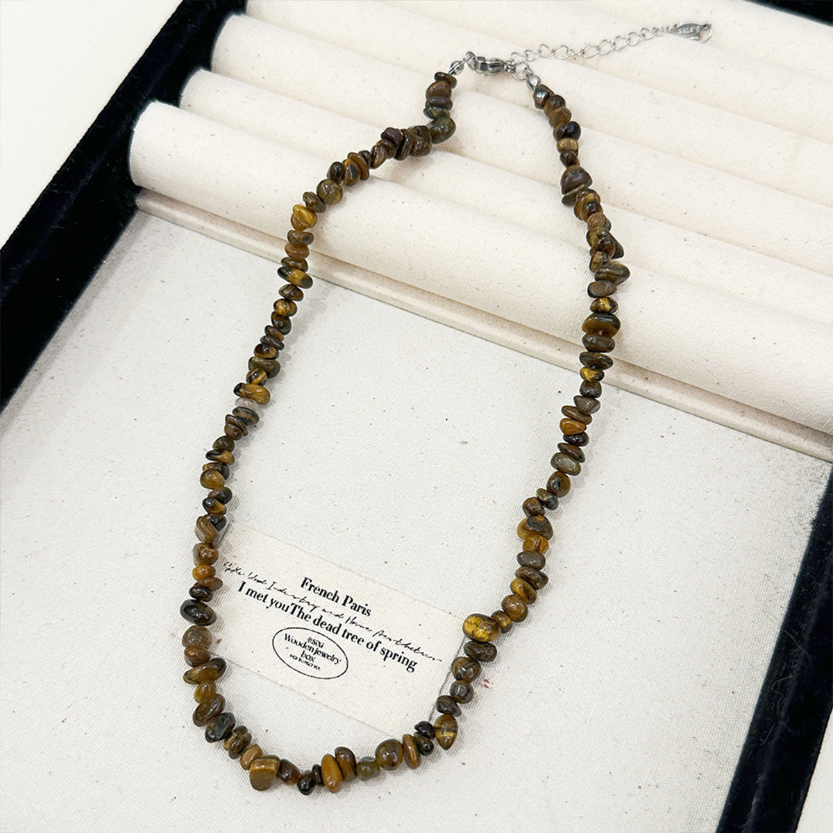 Natural Irregular Chip Bead Necklace - Women's Niche Bohemian Clavicle Chain Unique Statement Jewelry