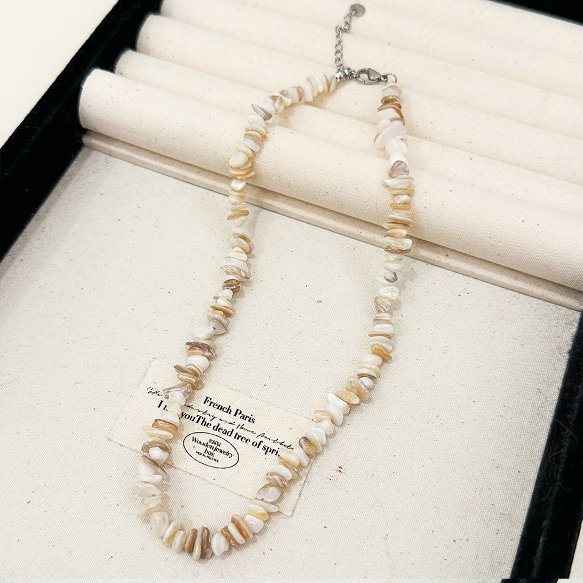 Natural Irregular Chip Bead Necklace - Women's Niche Bohemian Clavicle Chain Unique Statement Jewelry