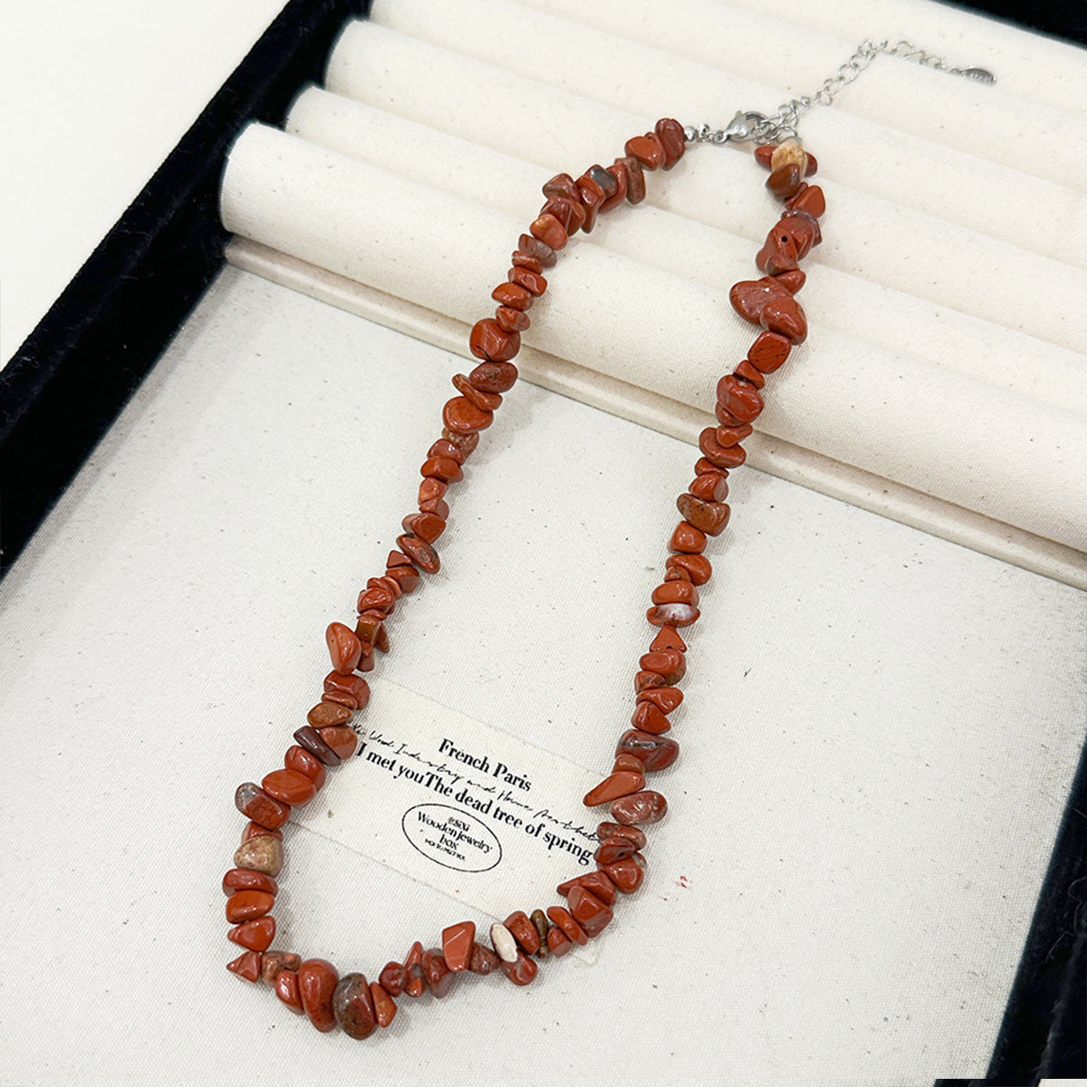 Natural Irregular Chip Bead Necklace - Women's Niche Bohemian Clavicle Chain Unique Statement Jewelry