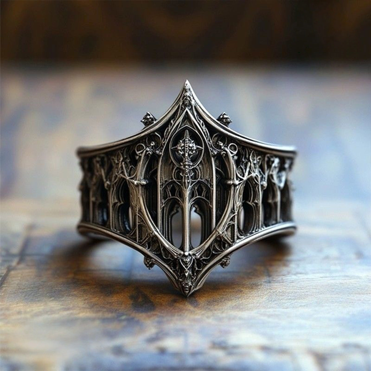 Vintage Gothic Ring - Retro Antique European American Niche Statement Women's Jewelry