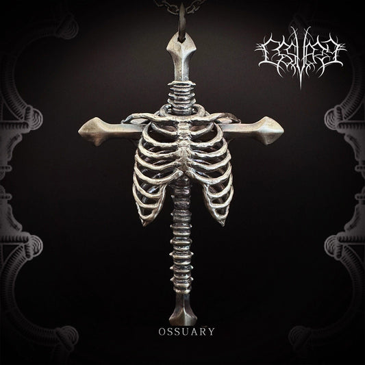 Redemption Pendant - Dark Gothic Rib Cross Necklace Niche Retro Statement Jewelry