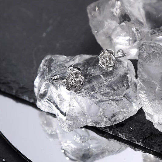 Original Design Rose Ear Cuff - No Piercing Niche New Minimalist Cold Wave Ear Clip for Women
