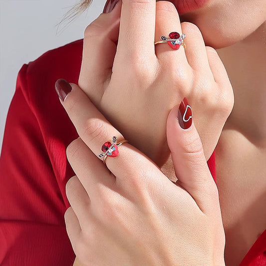 Chinese Opera Facial Mask Ring - Unisex Couples Open Adjustable Ring Niche Trendy Ancient Style Jewelry