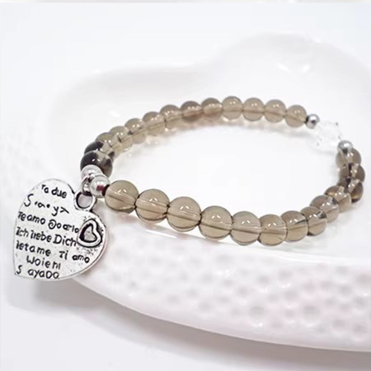 Amethyst Gourd Bracelet - Single Strand Beaded Jewelry for Women Niche Elegant Dainty Crystal