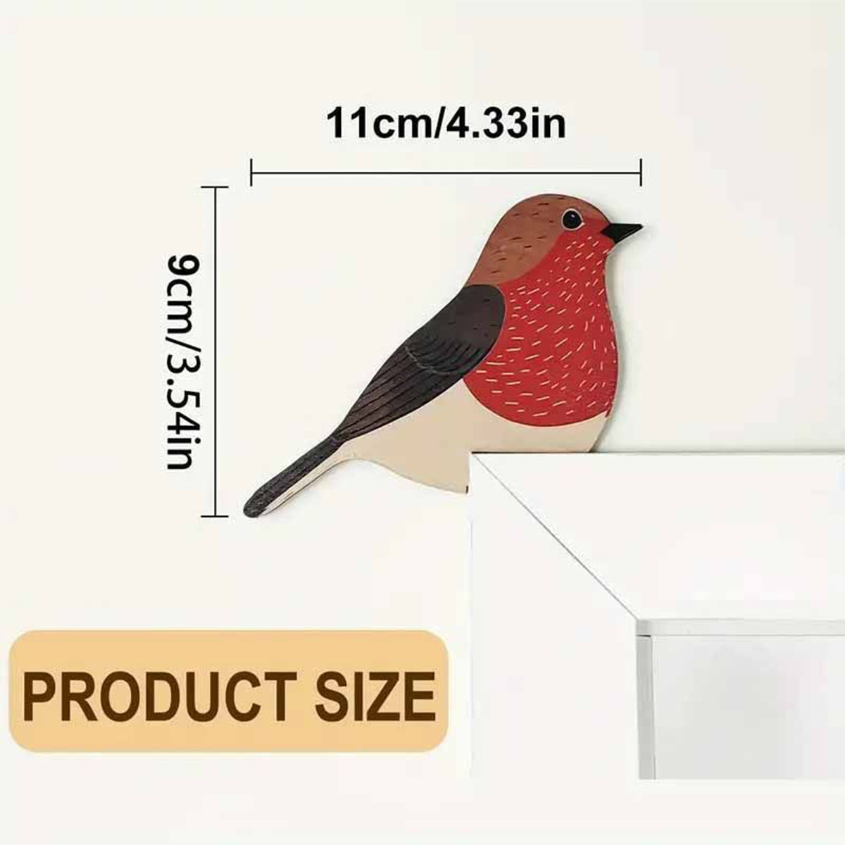 Cute Cartoon Wooden Bird Ornament - Versatile Home Garden Decor for Door Frame Socket Picture Frame