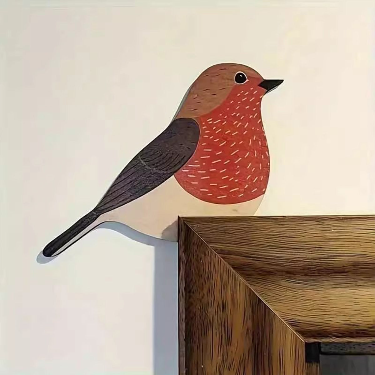 Cute Cartoon Wooden Bird Ornament - Versatile Home Garden Decor for Door Frame Socket Picture Frame