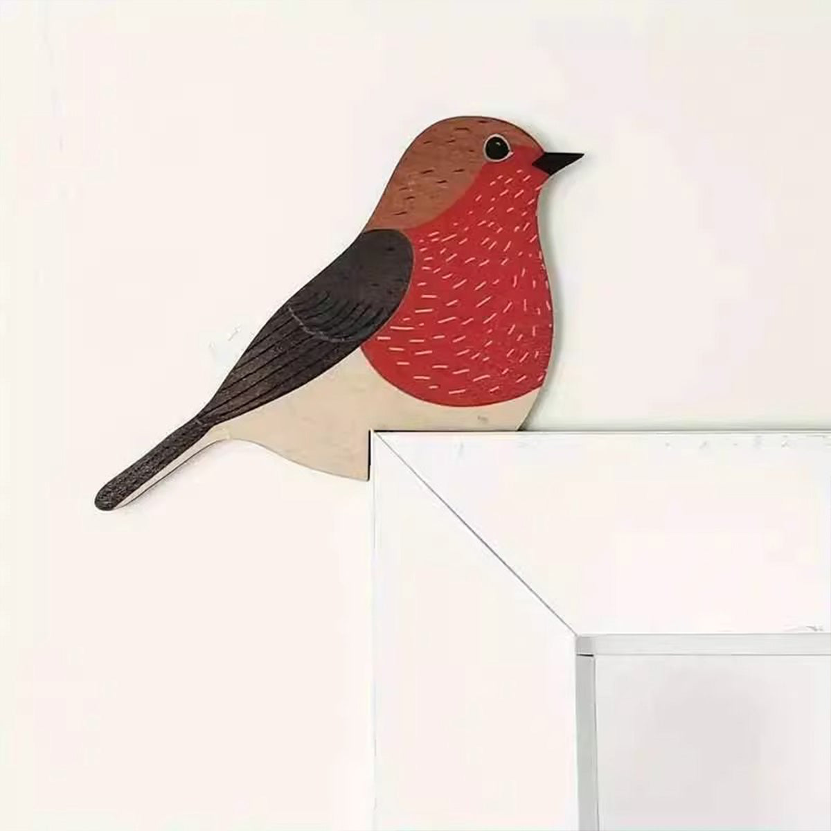 Cute Cartoon Wooden Bird Ornament - Versatile Home Garden Decor for Door Frame Socket Picture Frame