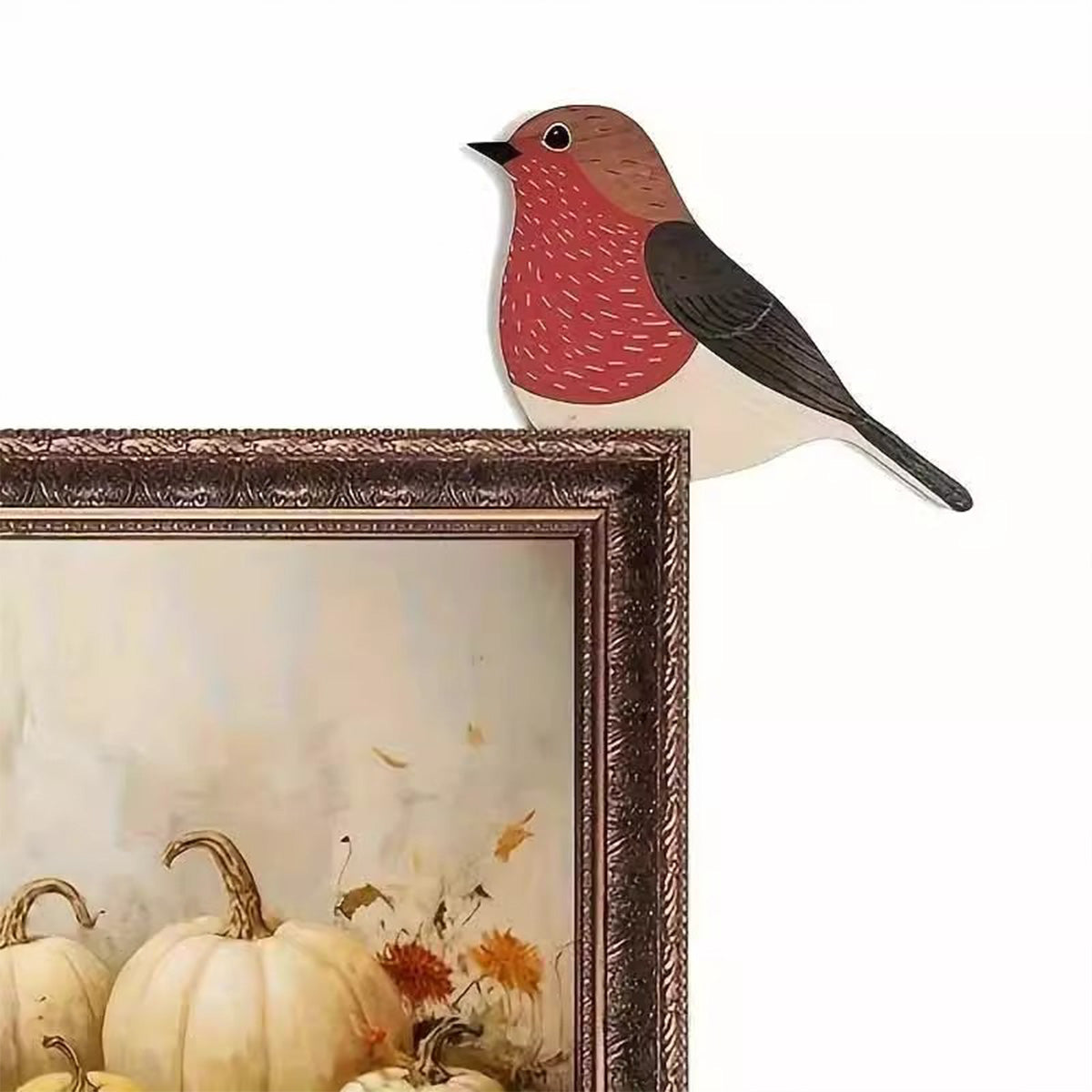 Cute Cartoon Wooden Bird Ornament - Versatile Home Garden Decor for Door Frame Socket Picture Frame