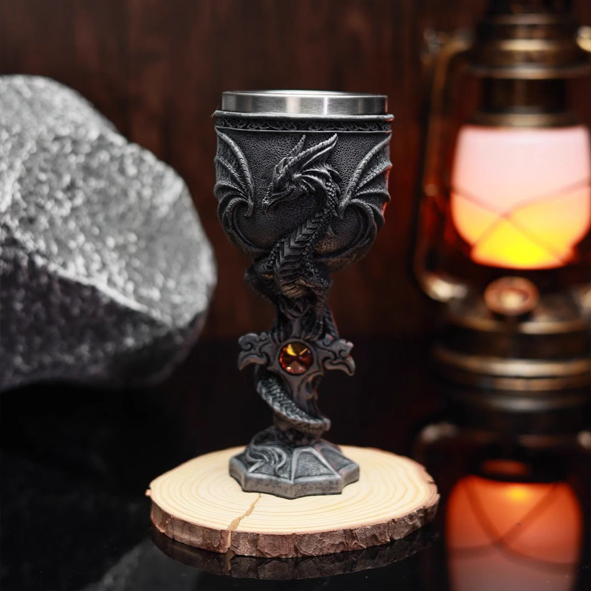 Vintage Western Dragon Wine & Cocktail Glass - Fantasy Evil Dragon Shaped Barware