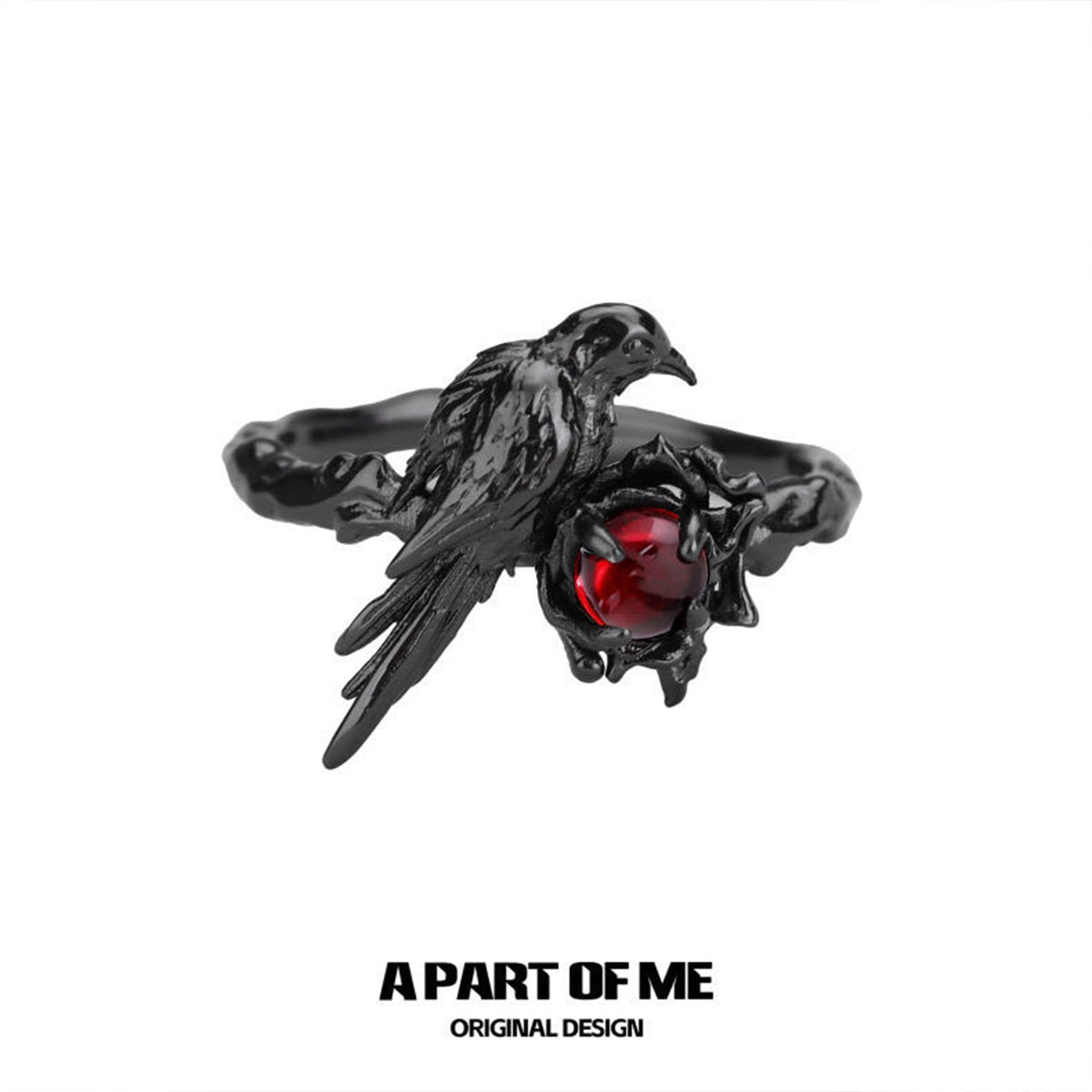 Gothic Crow Ring - Edgy Sweet Cool Statement Jewelry Niche High-End Index Finger Band