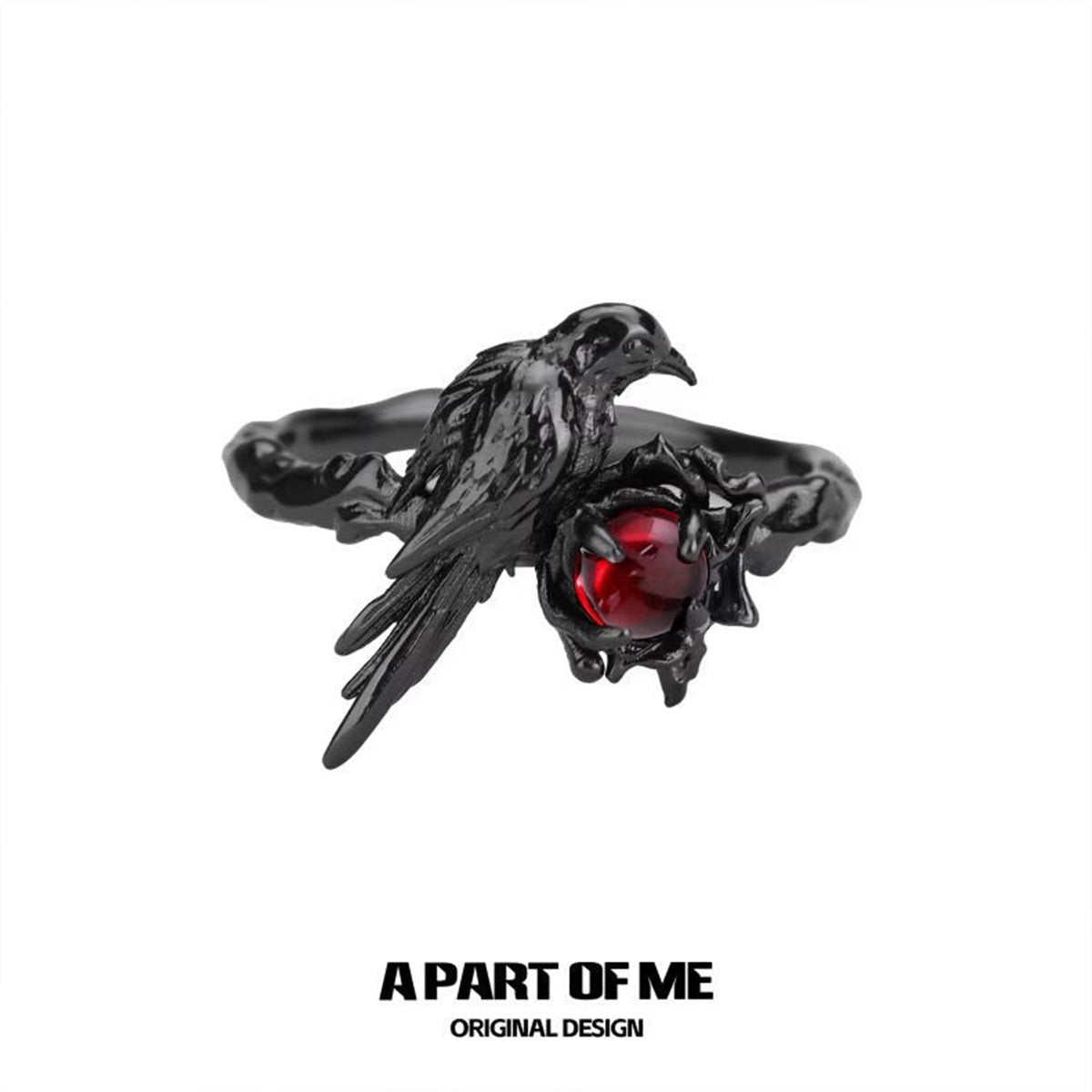 Gothic Crow Ring - Edgy Sweet Cool Statement Jewelry Niche High-End Index Finger Band