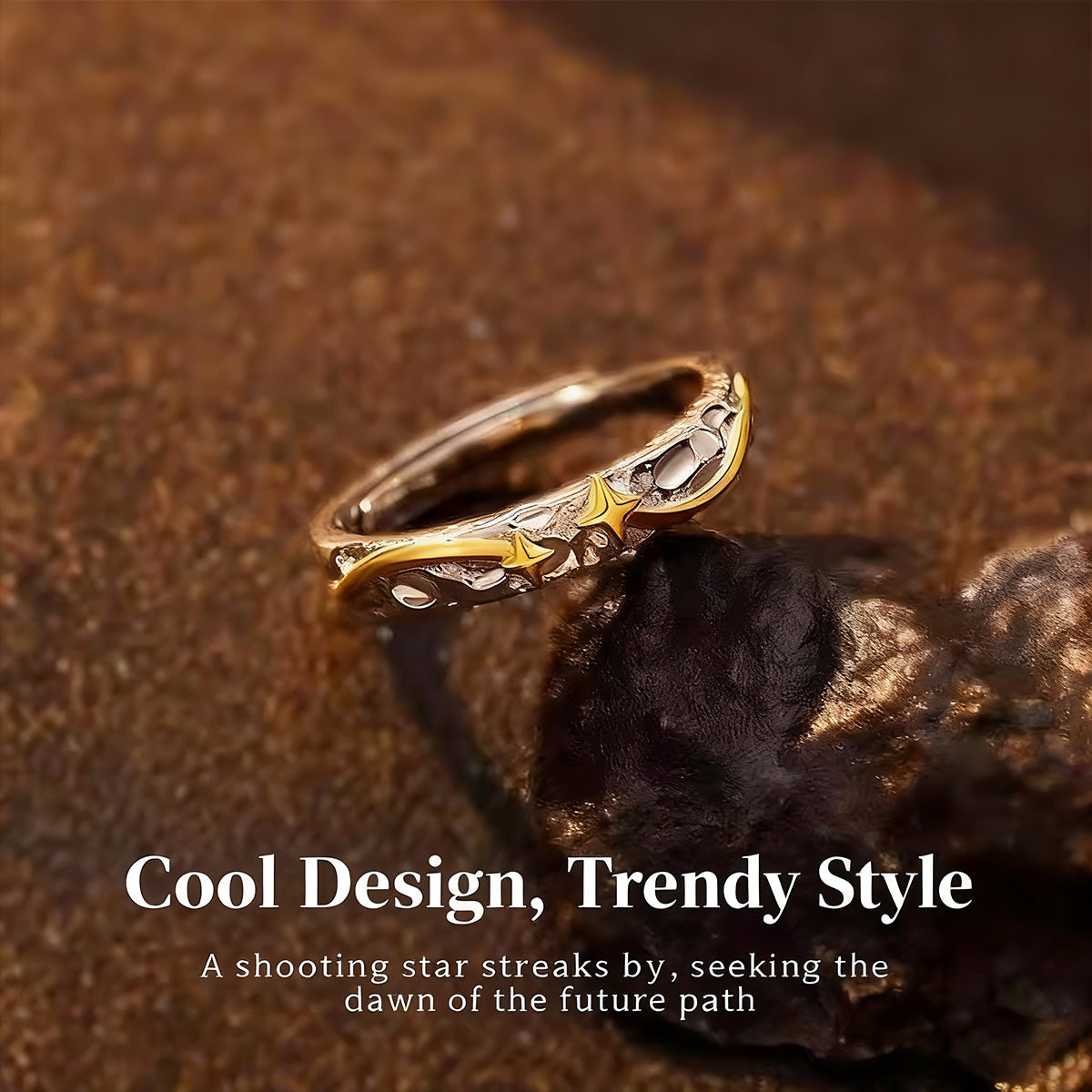 Niche Lone Star Men's Ring - Open Adjustable Versatile Index Finger Boyfriend Gift