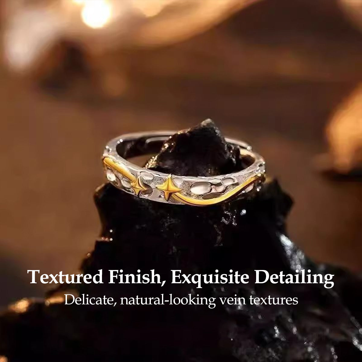 Niche Lone Star Men's Ring - Open Adjustable Versatile Index Finger Boyfriend Gift