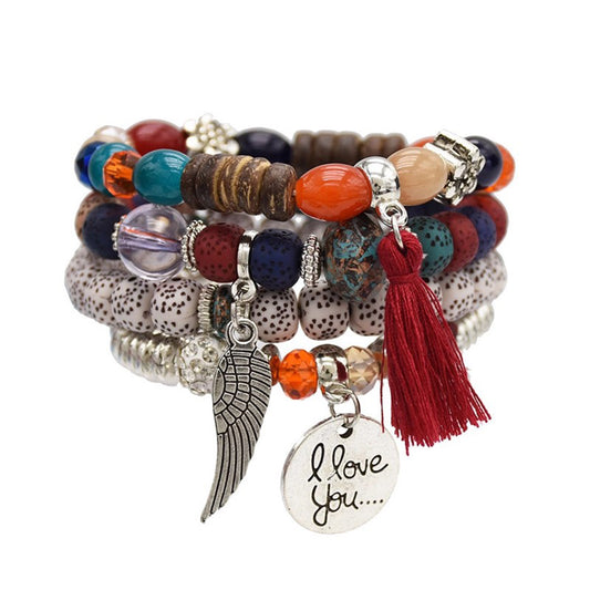 Bohemian Retro Beaded Bracelet - Multi-Layer Colorful Ethnic Jewelry for Couples Men Women
