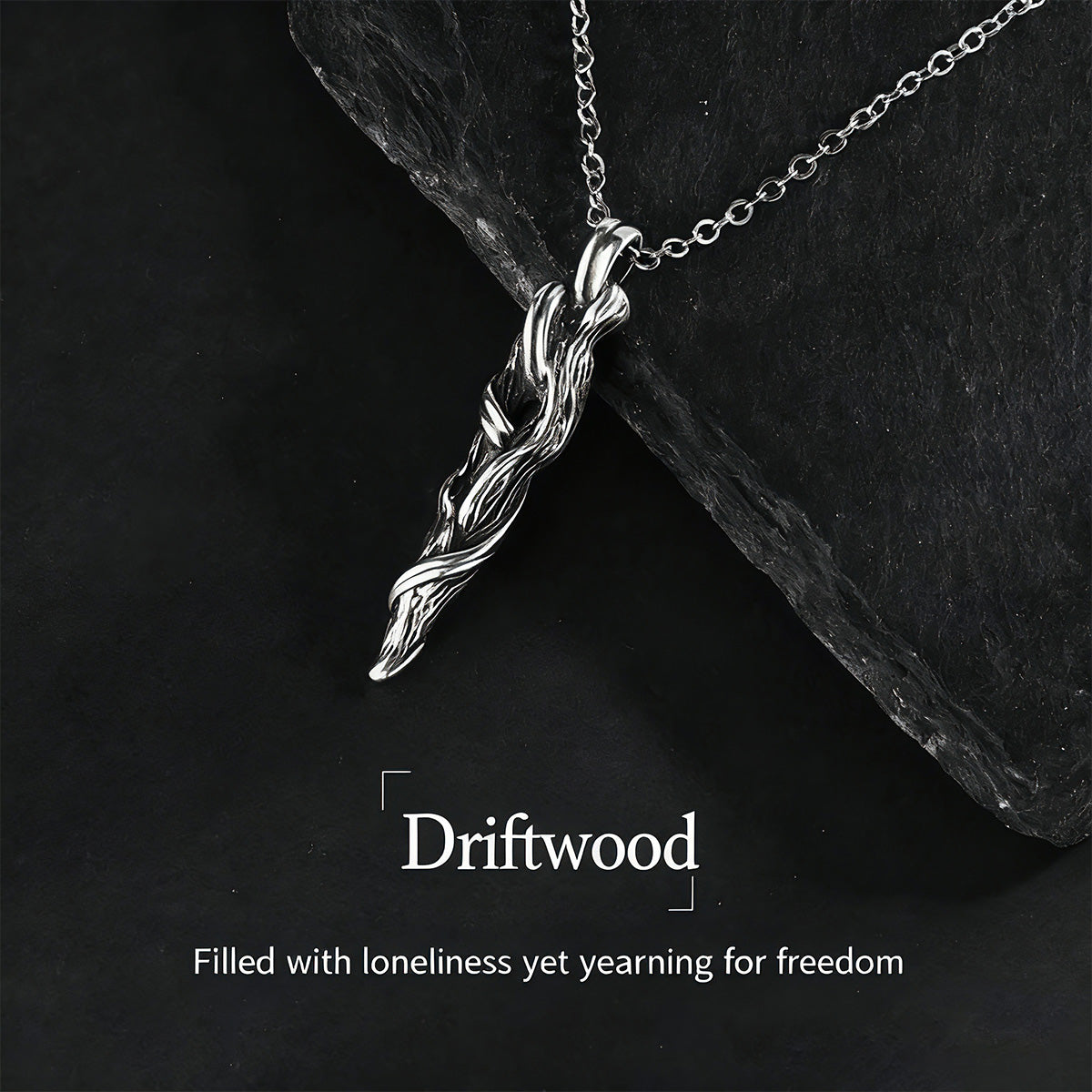 Women's Driftwood Pendant Necklace - Niche Minimalist Dainty Long Collarbone Sweater Chain