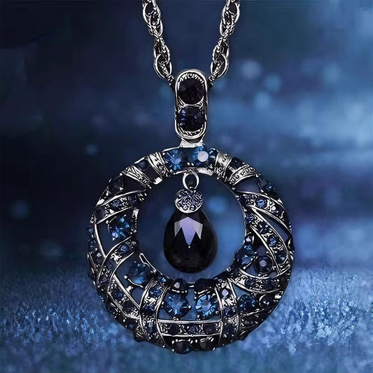 Korean Vintage Crystal Necklace - Ethnic Versatile Long Sweater Chain Women's Fashion Accessory