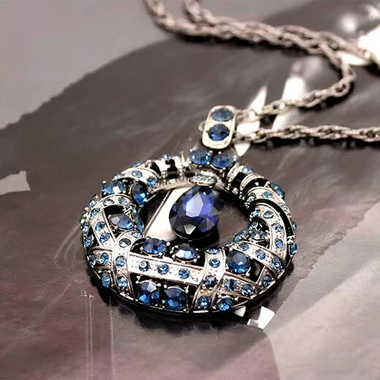 Korean Vintage Crystal Necklace - Ethnic Versatile Long Sweater Chain Women's Fashion Accessory