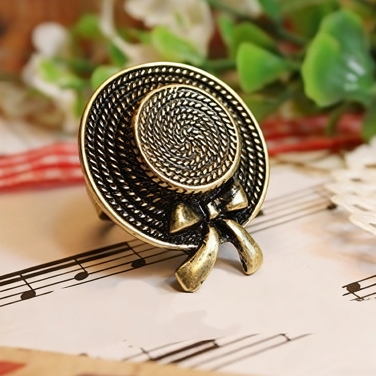 Vintage Cute Mini Hat Bowknot Ring - European - American Style Retro Jewelry for Women