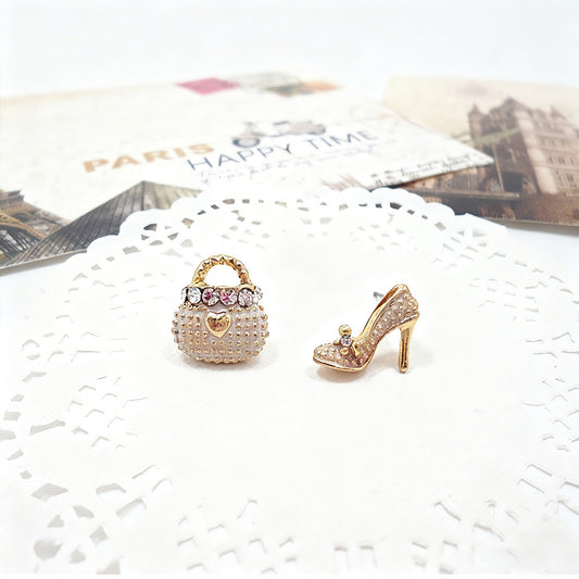 Asymmetrical Stud Earrings - Trendy Versatile Earrings to Match Bags & Heels