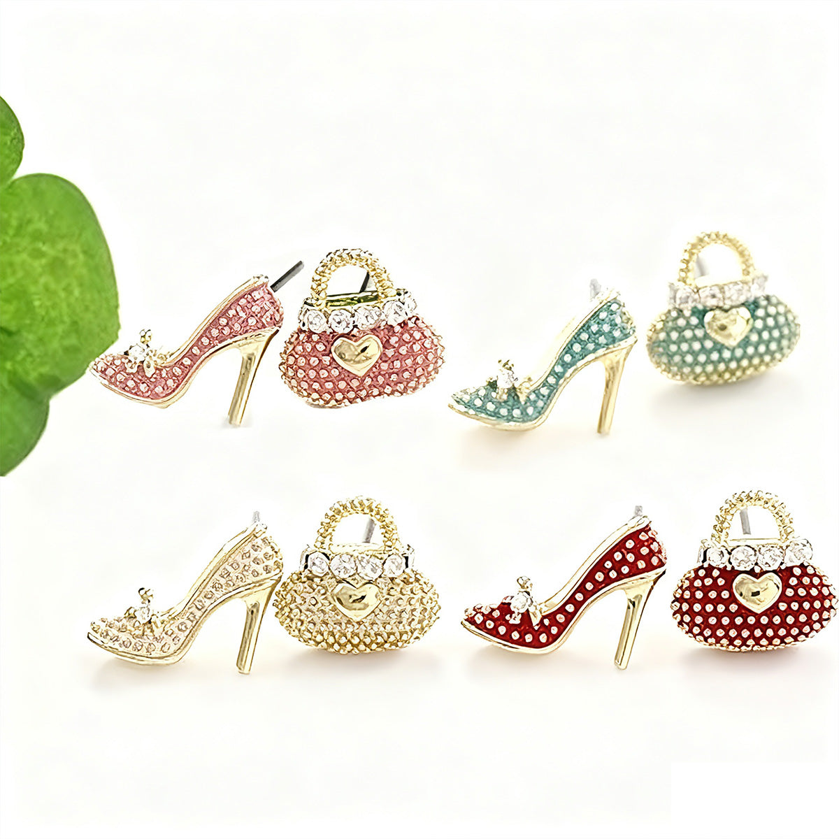 Asymmetrical Stud Earrings - Trendy Versatile Earrings to Match Bags & Heels