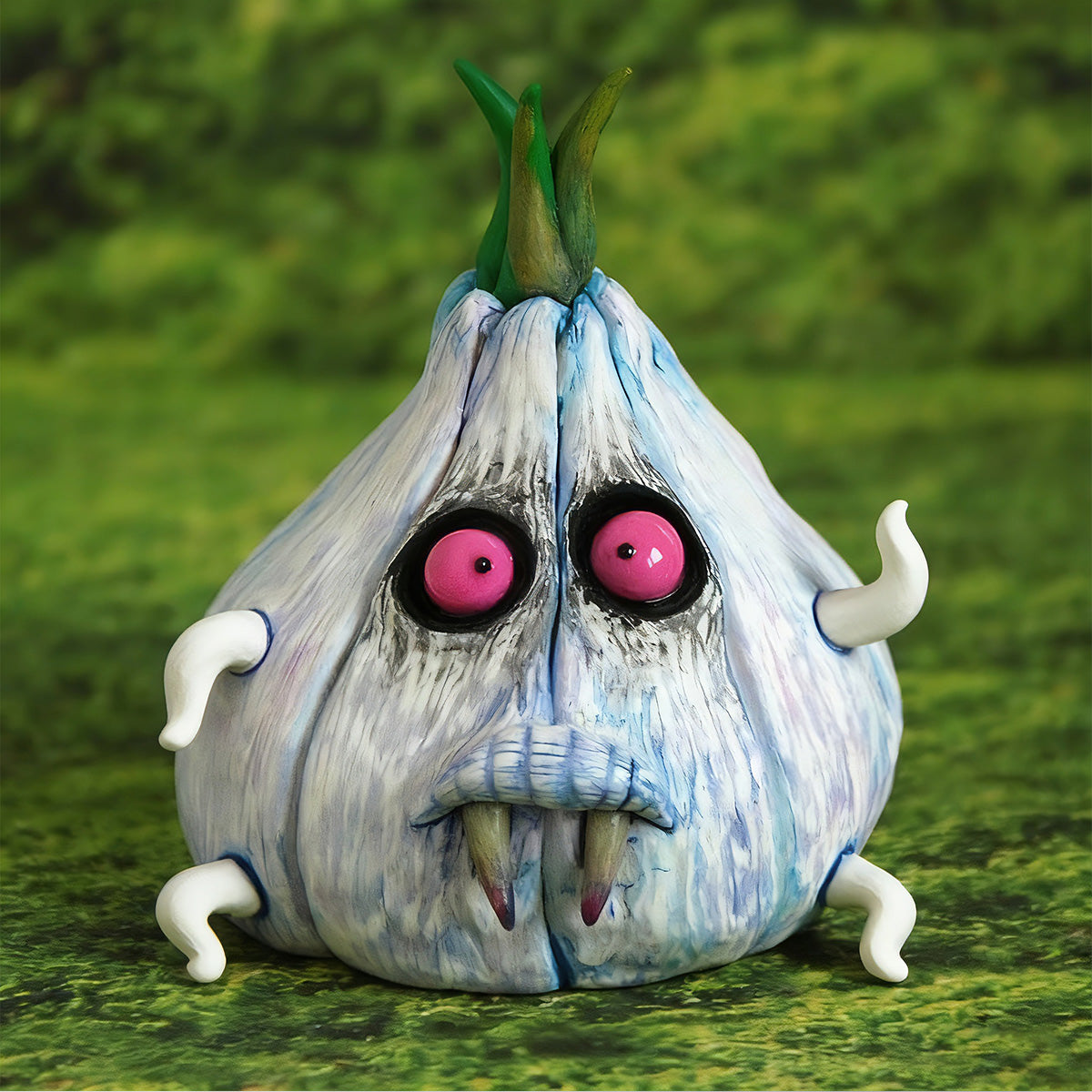 Halloween Horror Decor - Vampire Garlic Statue Resin Craft, a Witty Desktop Ornament with a European - American Flair