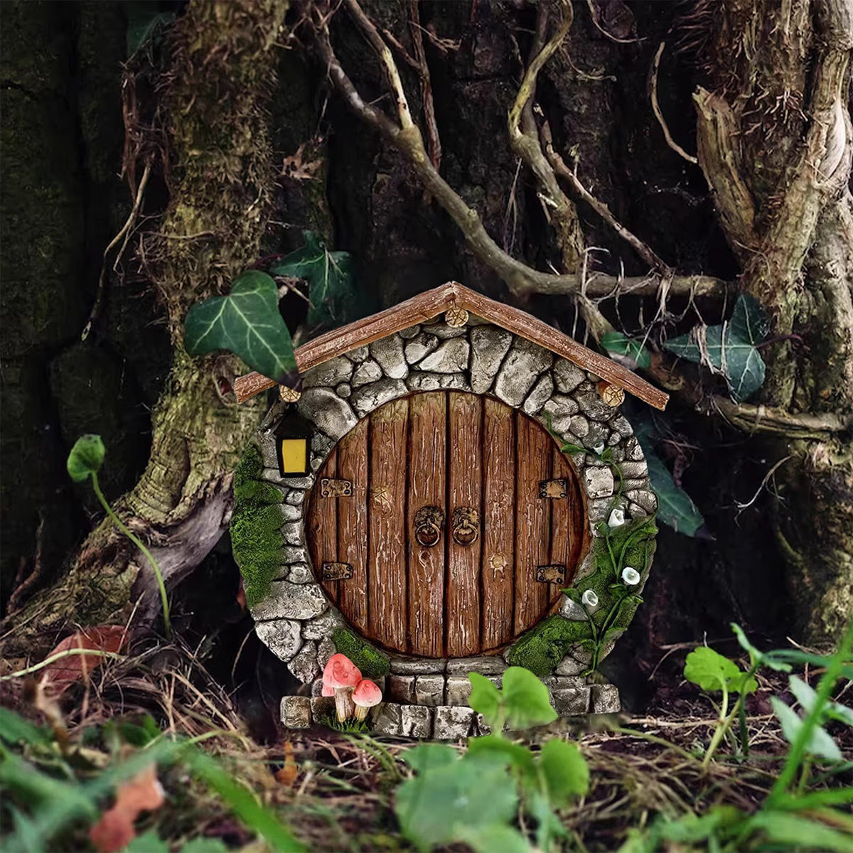 Enchanted Fairy Door for Garden - Wooden Tree Decoration | Magical Outdoor Yard Art