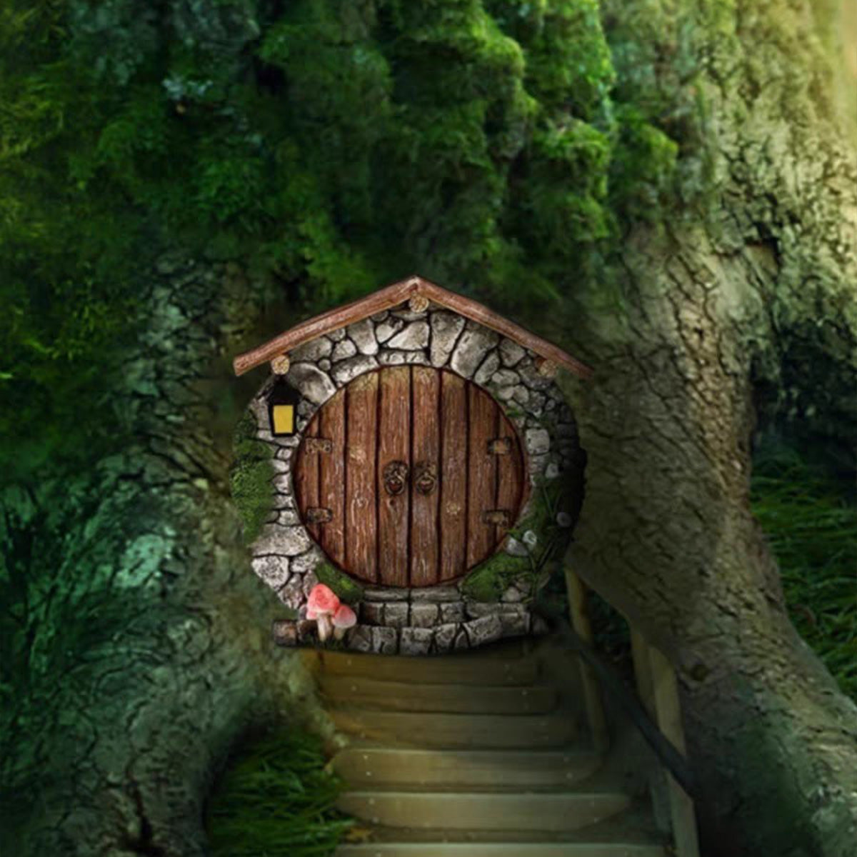 Enchanted Fairy Door for Garden - Wooden Tree Decoration | Magical Outdoor Yard Art