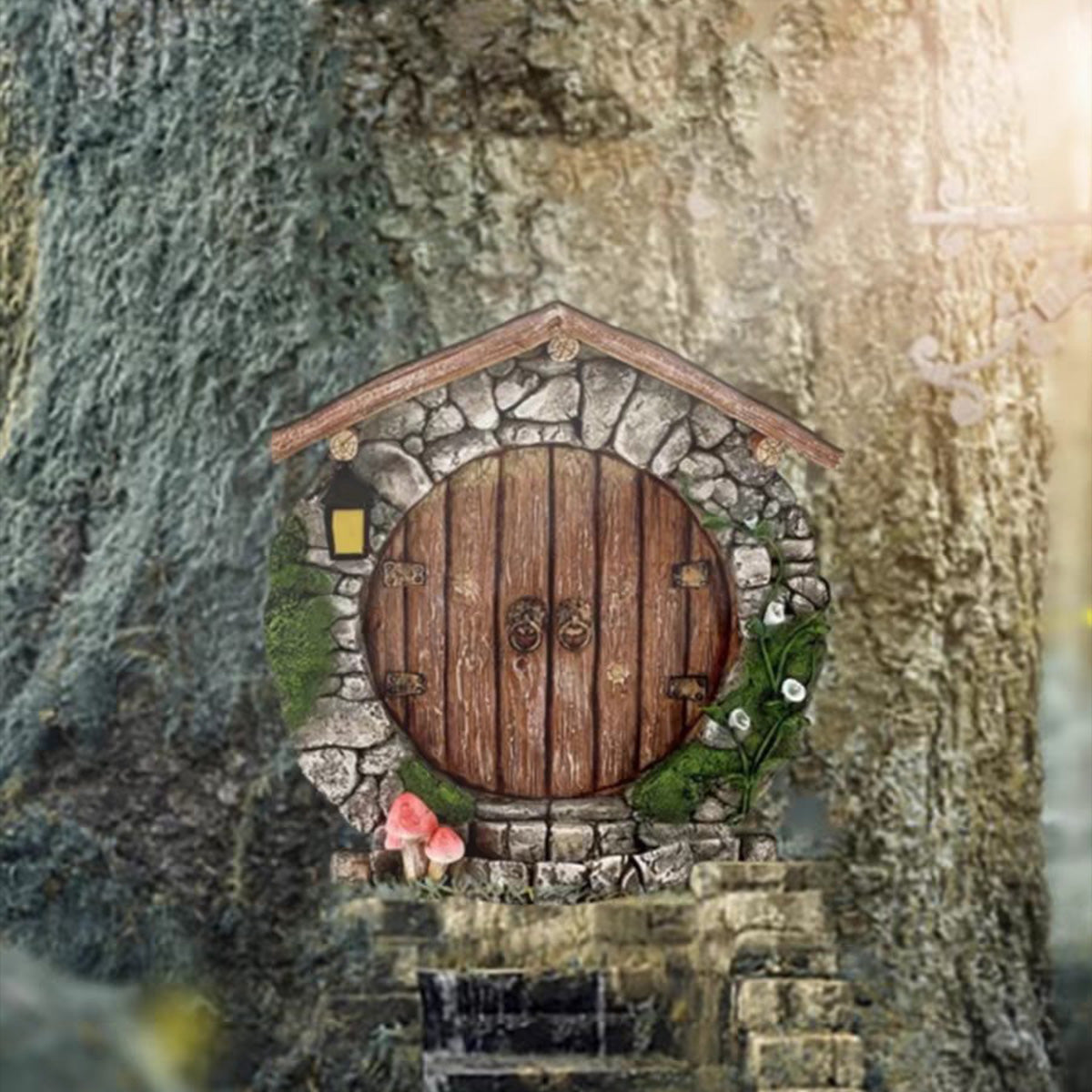 Enchanted Fairy Door for Garden - Wooden Tree Decoration | Magical Outdoor Yard Art