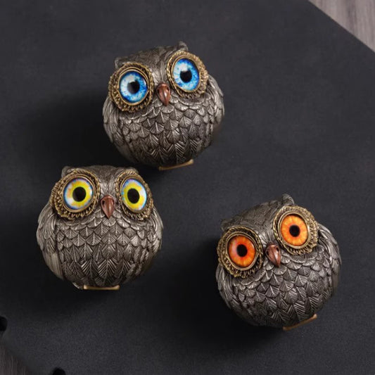 Lucky Mini Owl Guardian Figurine - Creative Resin Desk Decor | Home Ornament