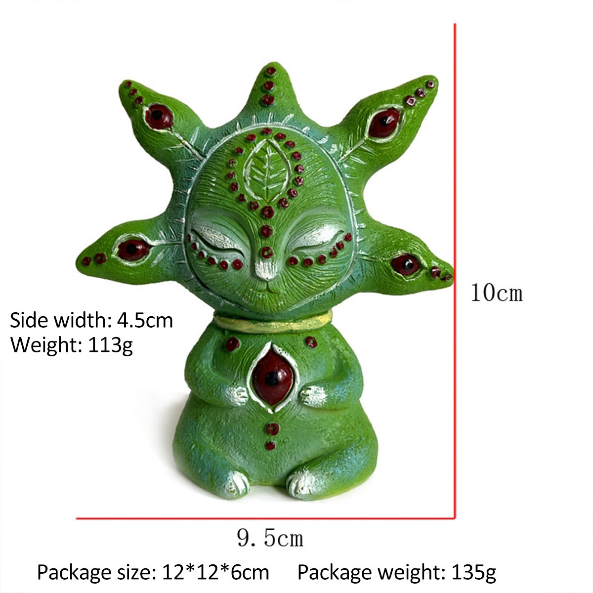 Biopunk Three-Eyed Alien Figurine - Sci-Fi Fantasy Garden Decor | Bedroom Room Ornament