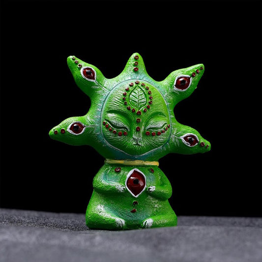 Biopunk Three-Eyed Alien Figurine - Sci-Fi Fantasy Garden Decor | Bedroom Room Ornament