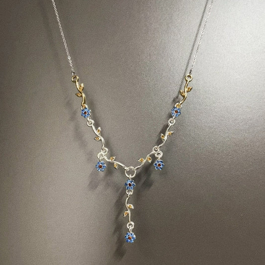 Vintage Purple Orchid Necklace - Retro Romantic Jewelry | Unique Bohemian Accessory