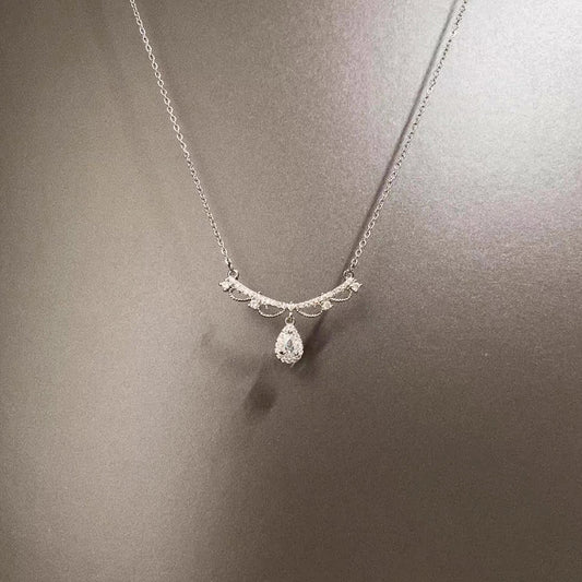 Vintage Lace Water Drops Necklace - Retro Romantic Jewelry | Unique Delicate Accessory