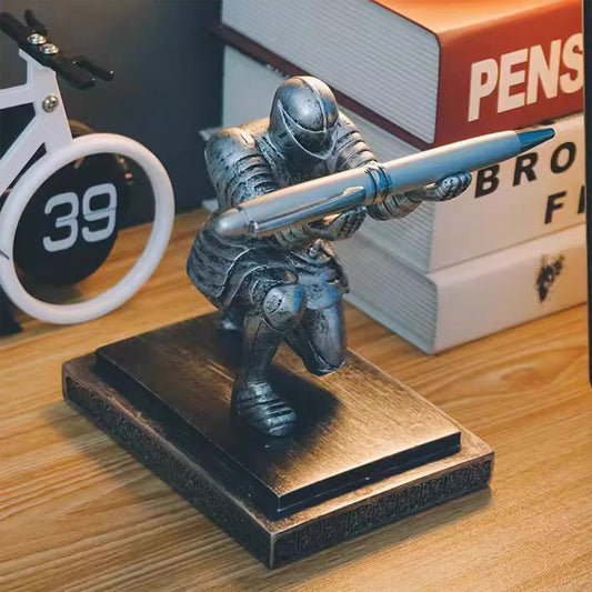 Luxury Executive Knight Pen Holder - Creative Desk Decor | Premium Gift for Boyfriend