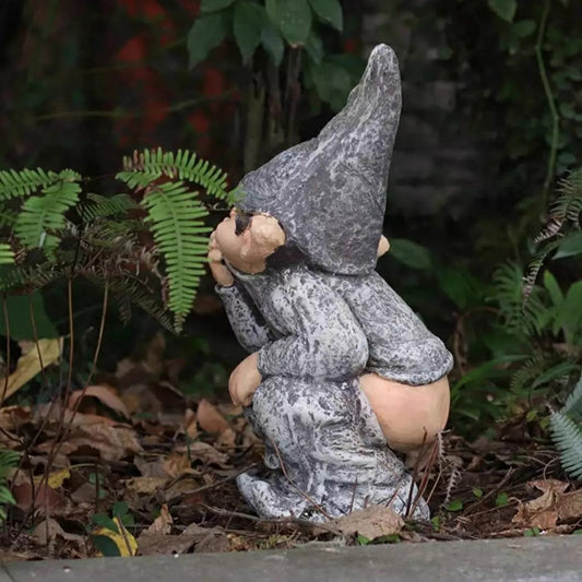 Hilarious Pooping Sculpture - Garden Decor for Outdoor Fun | Creative Patio Ornament