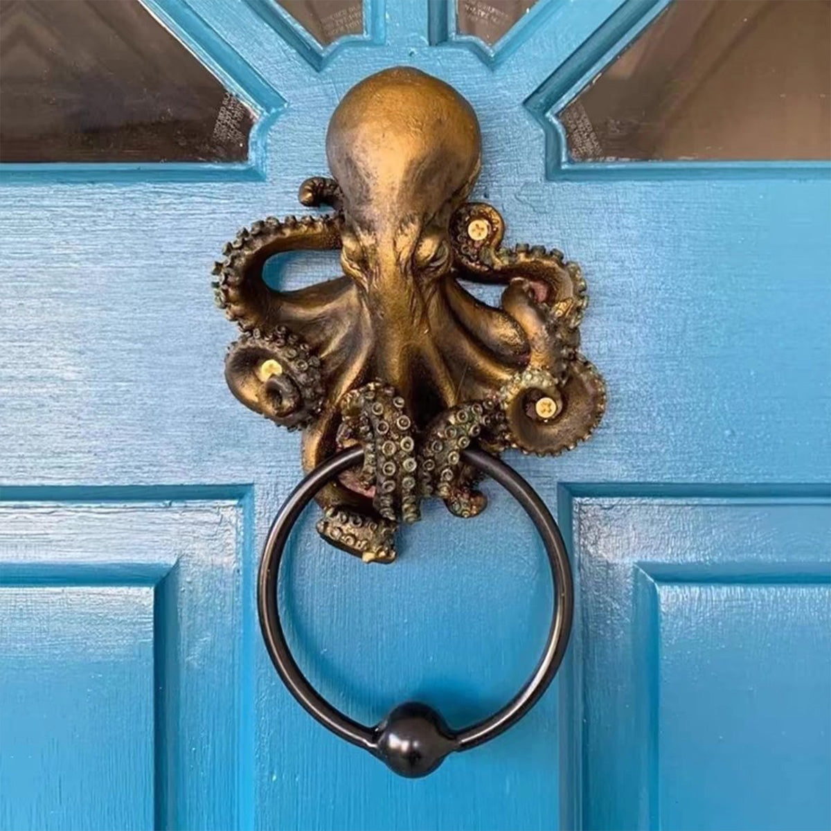 Cthulhu Octopus Skull Door Knocker - Gothic Wall Decor | Horror Bar Restaurant Ornament