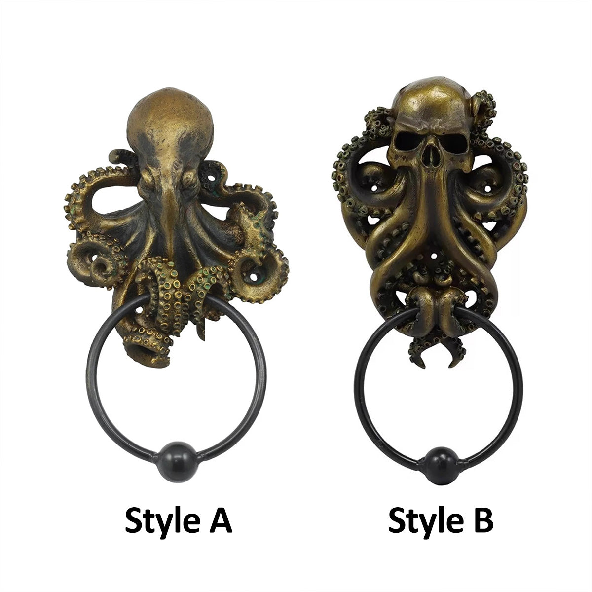 Cthulhu Octopus Skull Door Knocker - Gothic Wall Decor | Horror Bar Restaurant Ornament