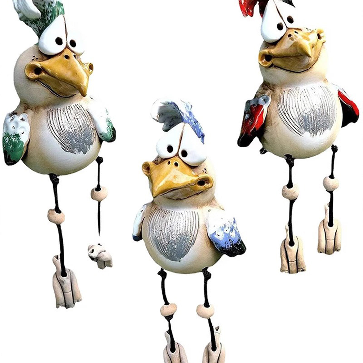 Funny Rooster Fence Decor - Whimsical Garden Ornament | Outdoor Balcony Yard Craft