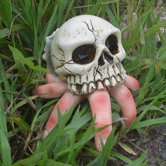 Realistic Skull Finger Ornament - Creative Desktop Decor for Tattoo Shop & Escape Room
