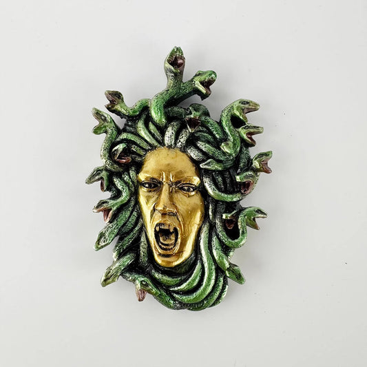 Vintage Greek Medusa Head Wall Sculpture - Snake-Haired Resin Decor | Home Wall Hanging