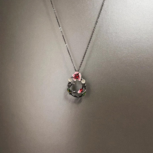 Vintage Nocturnal Rose Necklace - Gothic Dark Romantic Jewelry | Unique Retro Pendant