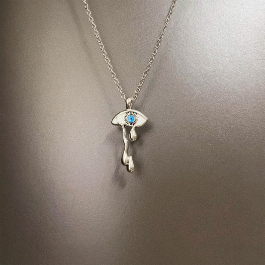 Vintage White Devil's Tears Necklace - Gothic Dark Occult Jewelry | Unique Retro Pendant